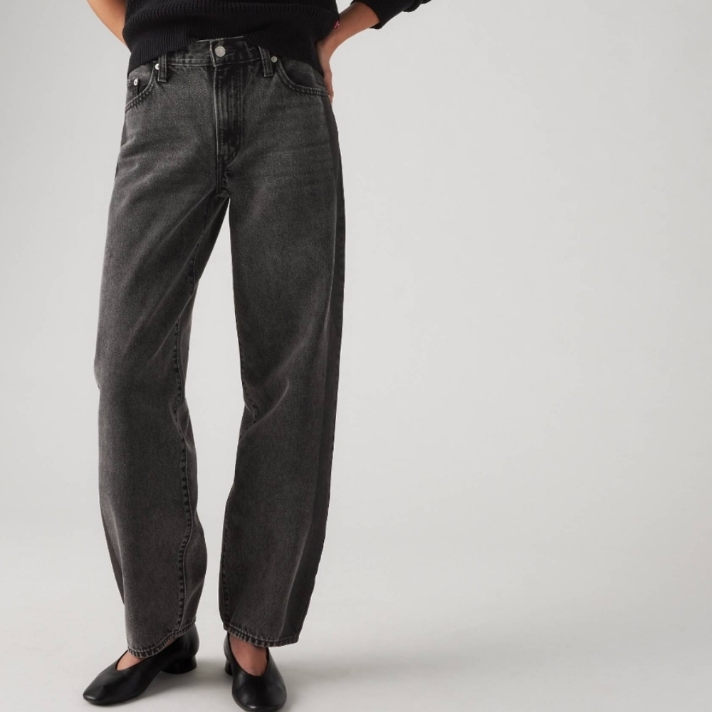 Levi's Baggy Dad Jeans Washed Black Size 25